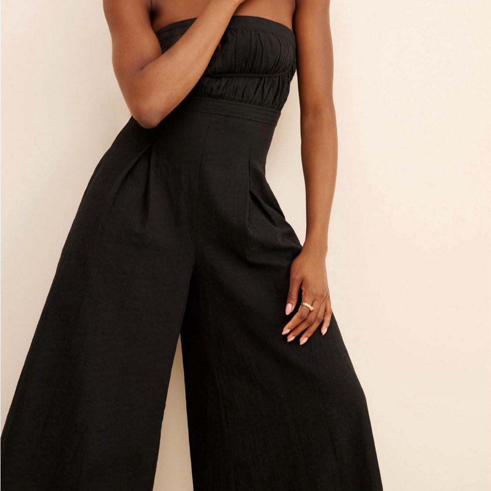 Elegant Black Strapless Jumpsuit
